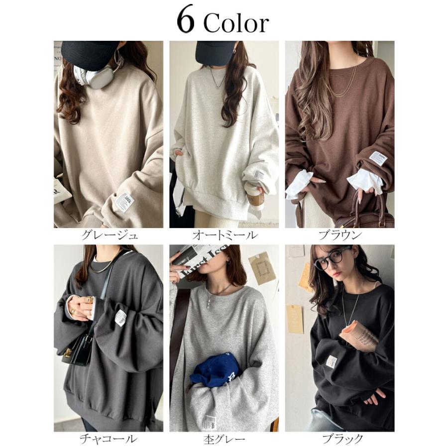 《java ジャバコラボ》 スウェット レディース トップス 裏起毛 ワイド ネック ビックスウェット タグ付き 長袖 大きいサイズ 秋 冬 2025aw | classicalelf | 01