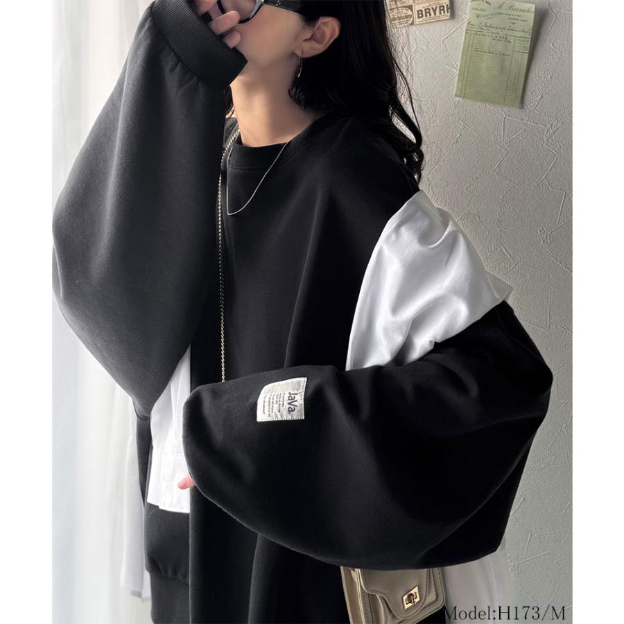 《java ジャバコラボ》 スウェット レディース トップス 裏起毛 ワイド ネック ビックスウェット タグ付き 長袖 大きいサイズ 秋 冬 2025aw | classicalelf | 02