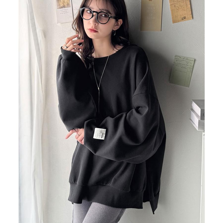 《java ジャバコラボ》 スウェット レディース トップス 裏起毛 ワイド ネック ビックスウェット タグ付き 長袖 大きいサイズ 秋 冬 2025aw | classicalelf | 03