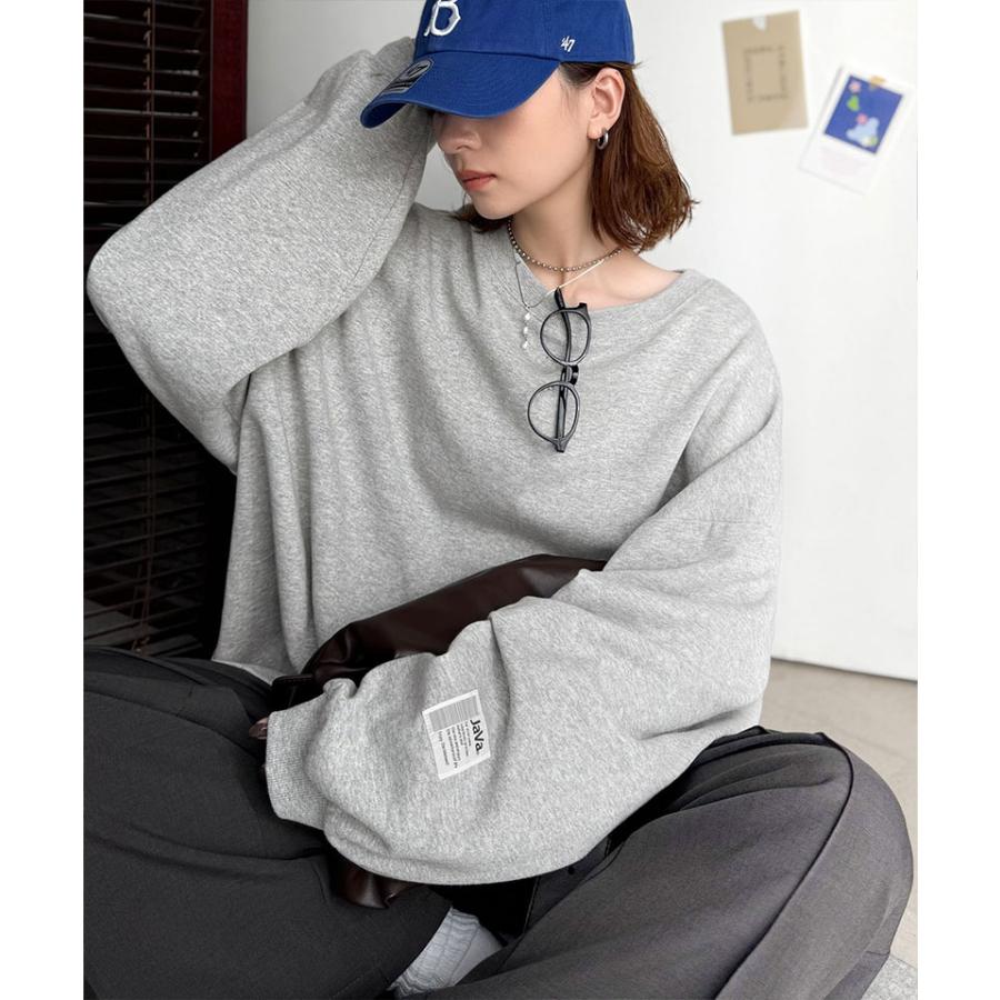 《java ジャバコラボ》 スウェット レディース トップス 裏起毛 ワイド ネック ビックスウェット タグ付き 長袖 大きいサイズ 秋 冬 2025aw | classicalelf | 07