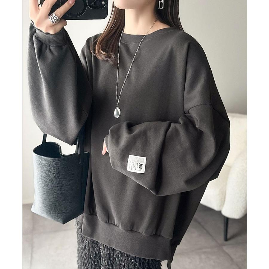 《java ジャバコラボ》 スウェット レディース トップス 裏起毛 ワイド ネック ビックスウェット タグ付き 長袖 大きいサイズ 秋 冬 2025aw | classicalelf | 09