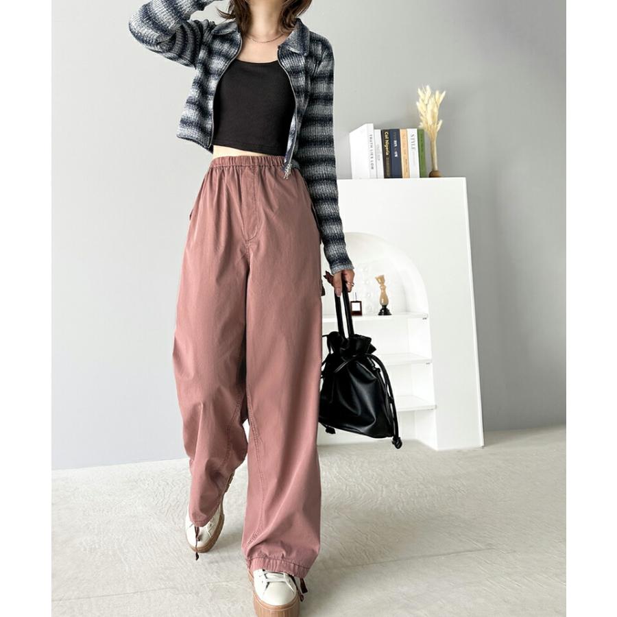 《java ジャバコラボ》 ボトムス パンツ レディース ヴィンテージ ミリタリー ピグメント カーゴパンツ ワイドシルエット ゆったり ウエストゴム | classicalelf | 04