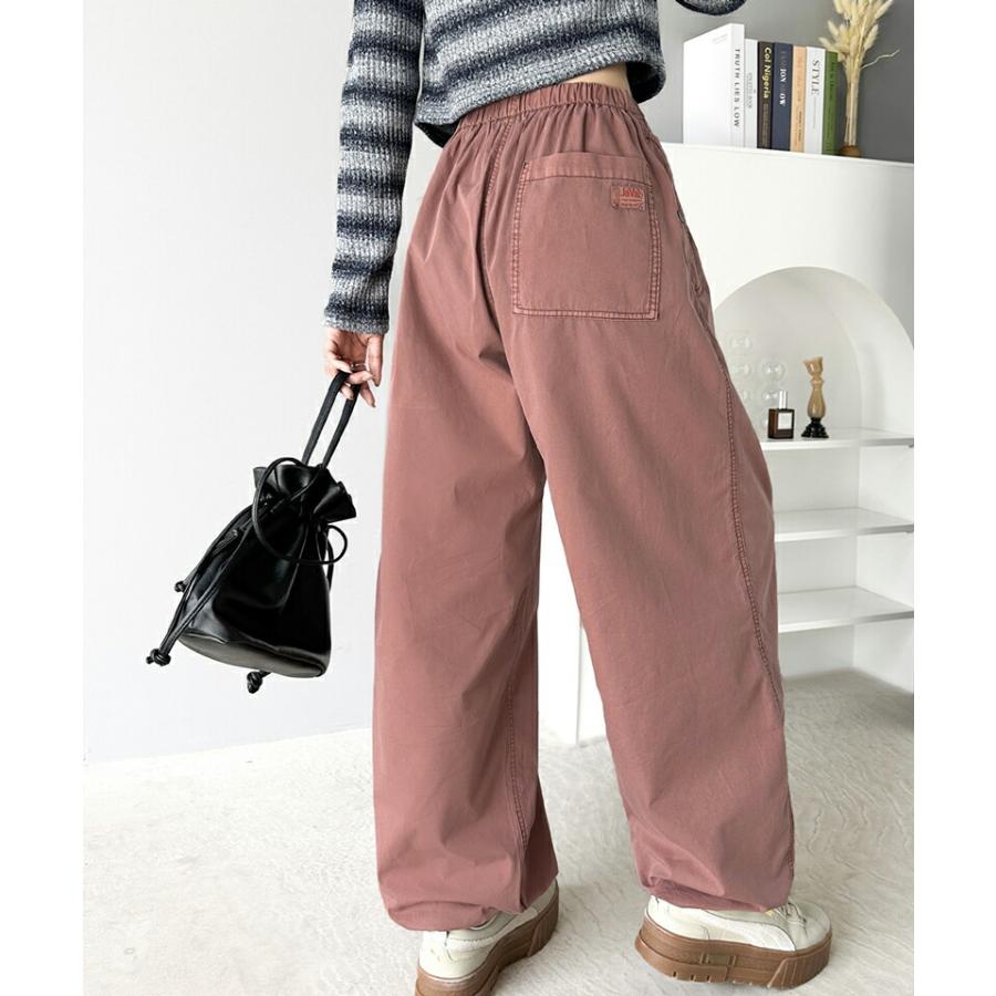 《java ジャバコラボ》 ボトムス パンツ レディース ヴィンテージ ミリタリー ピグメント カーゴパンツ ワイドシルエット ゆったり ウエストゴム | classicalelf | 05