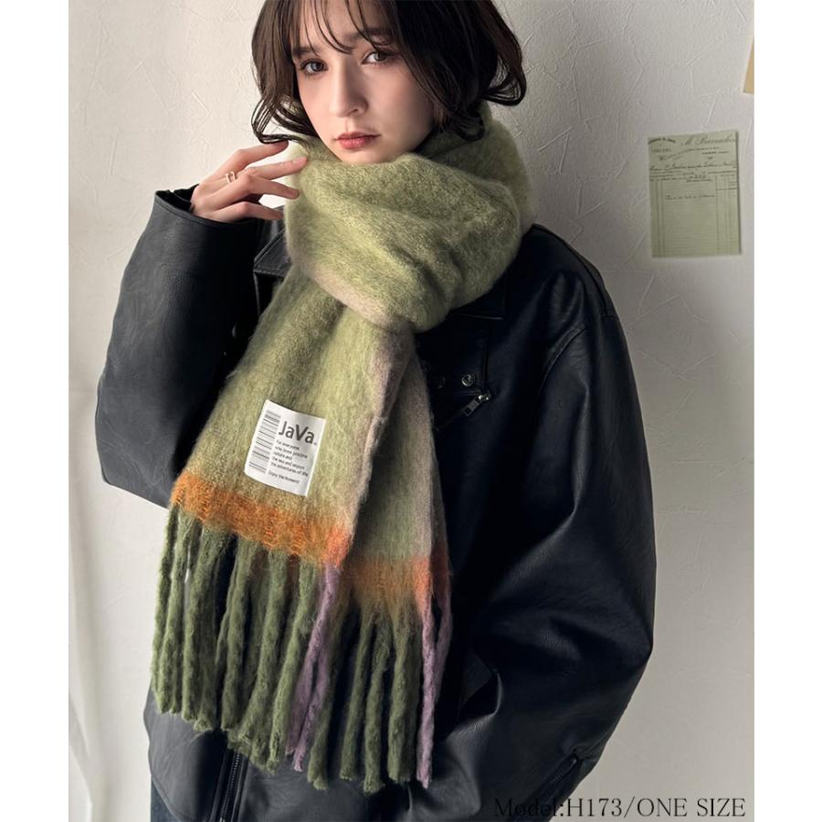 《java ジャバコラボ》 ファッション小物 マフラー レディース ふんわり あったか 配色 ボリュームマフラー 大きいサイズ 秋 冬 2025aw | classicalelf | 10