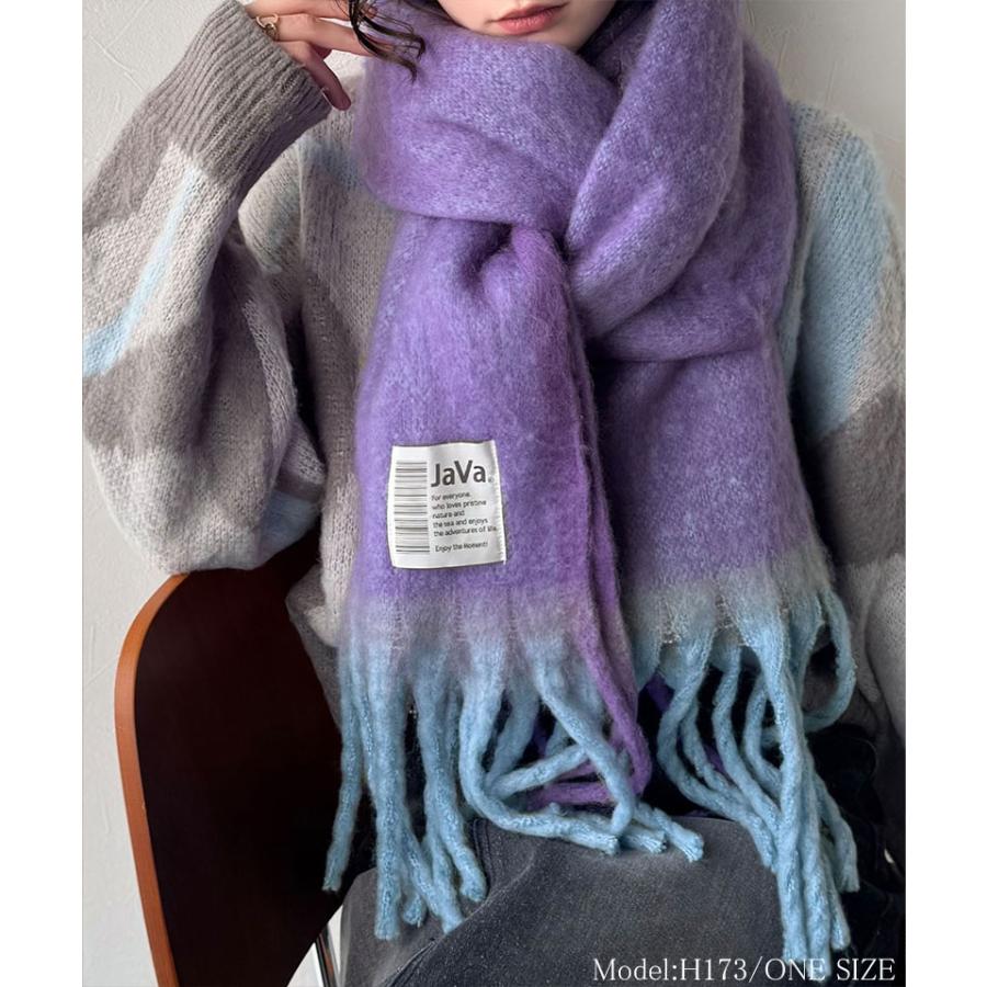 《java ジャバコラボ》 ファッション小物 マフラー レディース ふんわり あったか 配色 ボリュームマフラー 大きいサイズ 秋 冬 2025aw | classicalelf | 13
