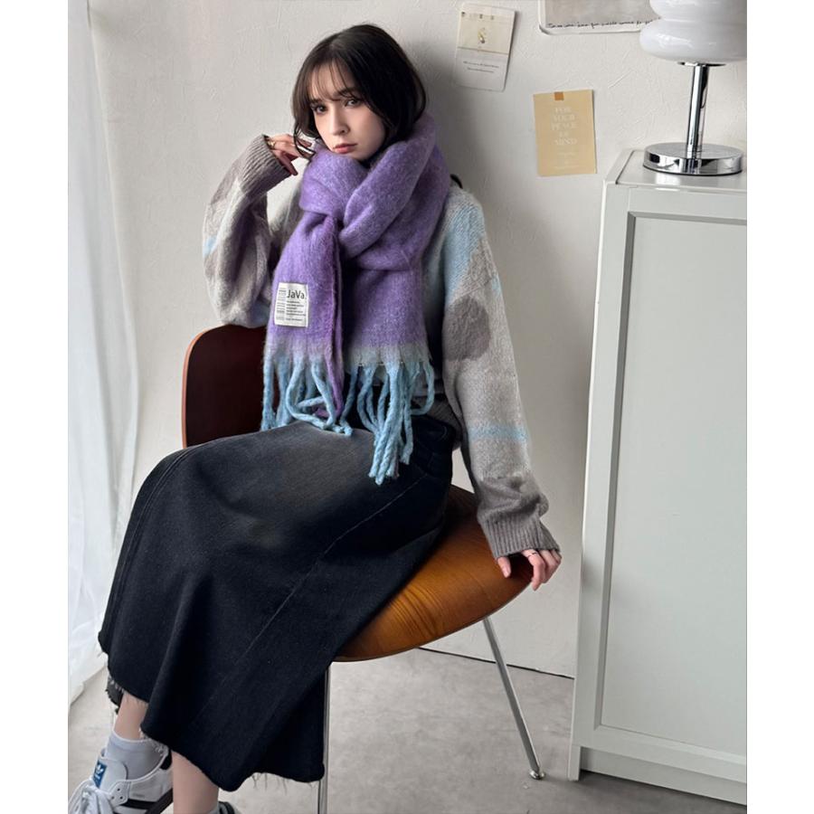 《java ジャバコラボ》 ファッション小物 マフラー レディース ふんわり あったか 配色 ボリュームマフラー 大きいサイズ 秋 冬 2025aw | classicalelf | 14