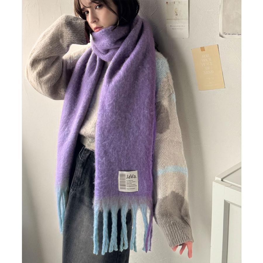 《java ジャバコラボ》 ファッション小物 マフラー レディース ふんわり あったか 配色 ボリュームマフラー 大きいサイズ 秋 冬 2025aw | classicalelf | 15
