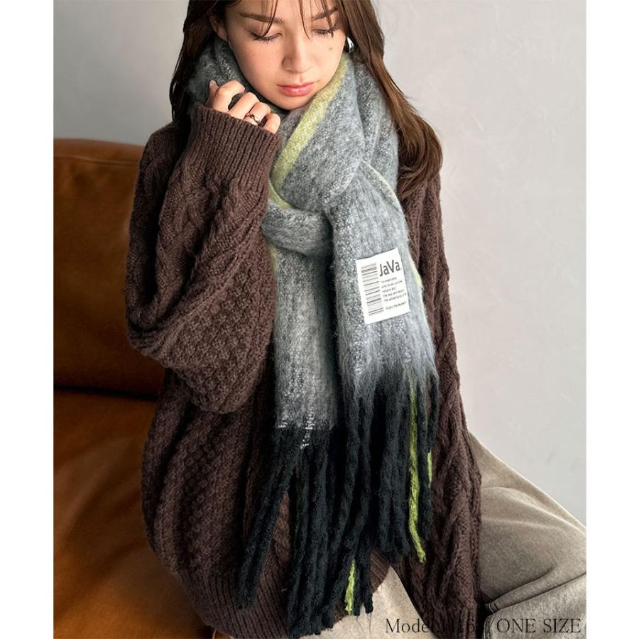 《java ジャバコラボ》 ファッション小物 マフラー レディース ふんわり あったか 配色 ボリュームマフラー 大きいサイズ 秋 冬 2025aw | classicalelf | 02