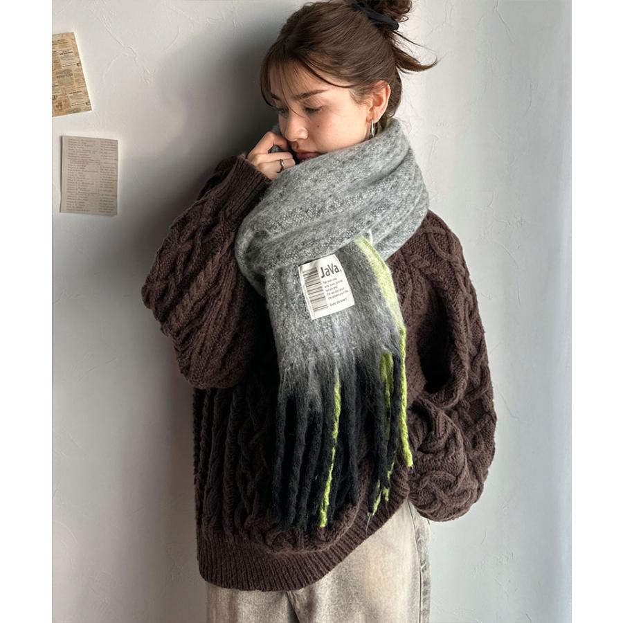 《java ジャバコラボ》 ファッション小物 マフラー レディース ふんわり あったか 配色 ボリュームマフラー 大きいサイズ 秋 冬 2025aw | classicalelf | 03