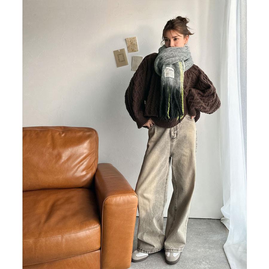 《java ジャバコラボ》 ファッション小物 マフラー レディース ふんわり あったか 配色 ボリュームマフラー 大きいサイズ 秋 冬 2025aw | classicalelf | 04