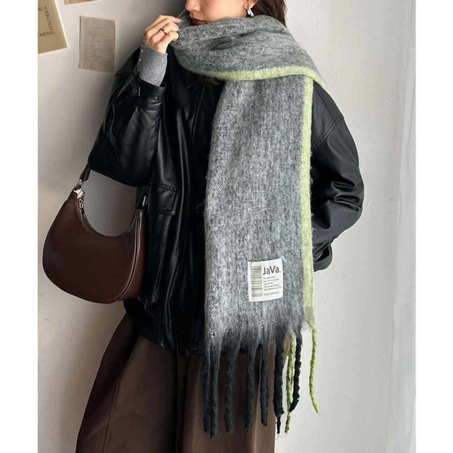 《java ジャバコラボ》 ファッション小物 マフラー レディース ふんわり あったか 配色 ボリュームマフラー 大きいサイズ 秋 冬 2025aw | classicalelf | 05