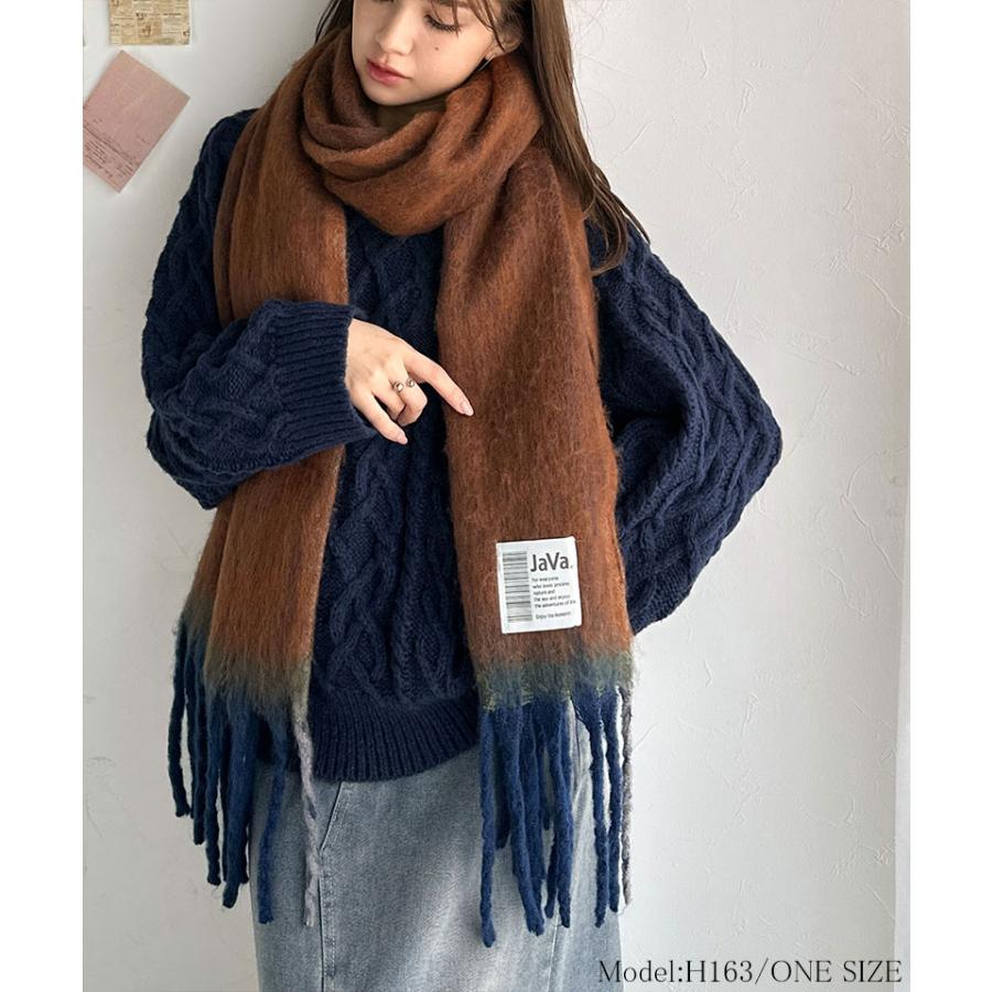 《java ジャバコラボ》 ファッション小物 マフラー レディース ふんわり あったか 配色 ボリュームマフラー 大きいサイズ 秋 冬 2025aw | classicalelf | 06