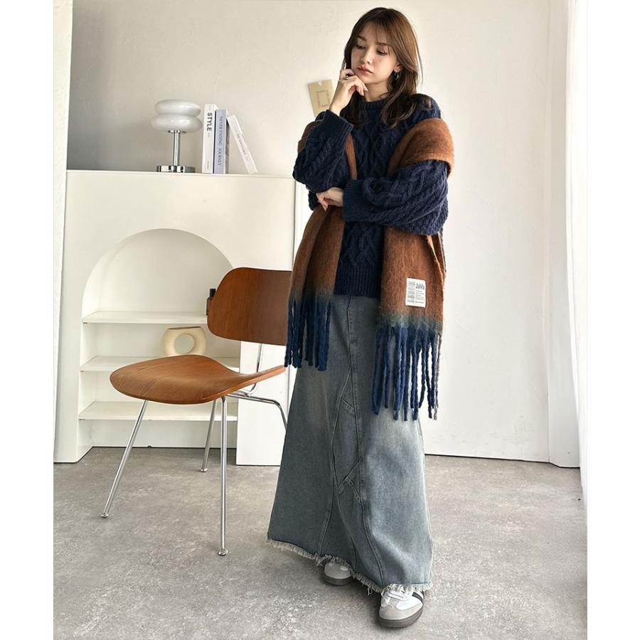 《java ジャバコラボ》 ファッション小物 マフラー レディース ふんわり あったか 配色 ボリュームマフラー 大きいサイズ 秋 冬 2025aw | classicalelf | 08