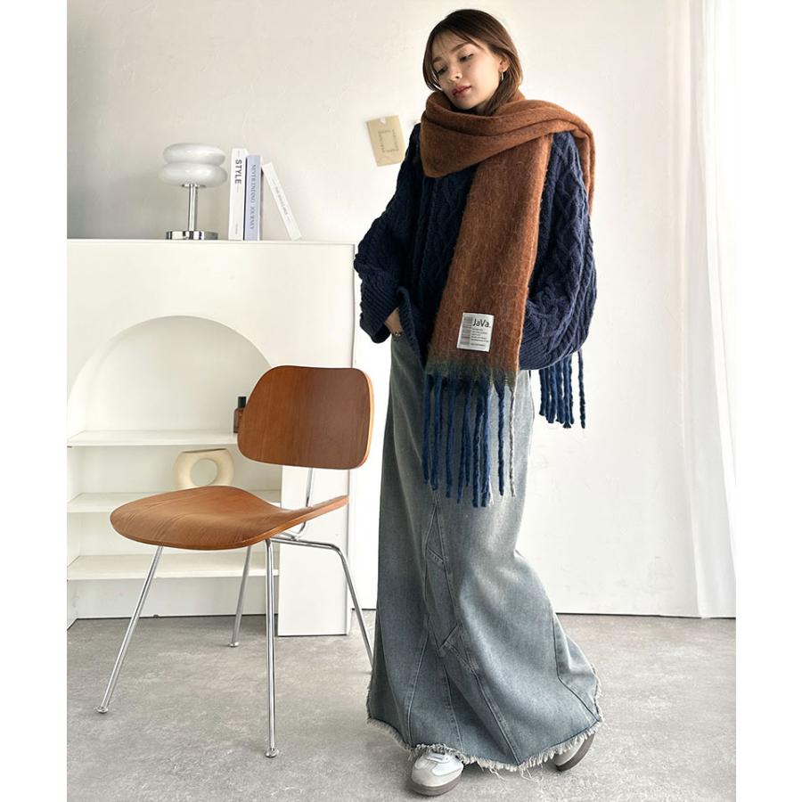 《java ジャバコラボ》 ファッション小物 マフラー レディース ふんわり あったか 配色 ボリュームマフラー 大きいサイズ 秋 冬 2025aw | classicalelf | 09