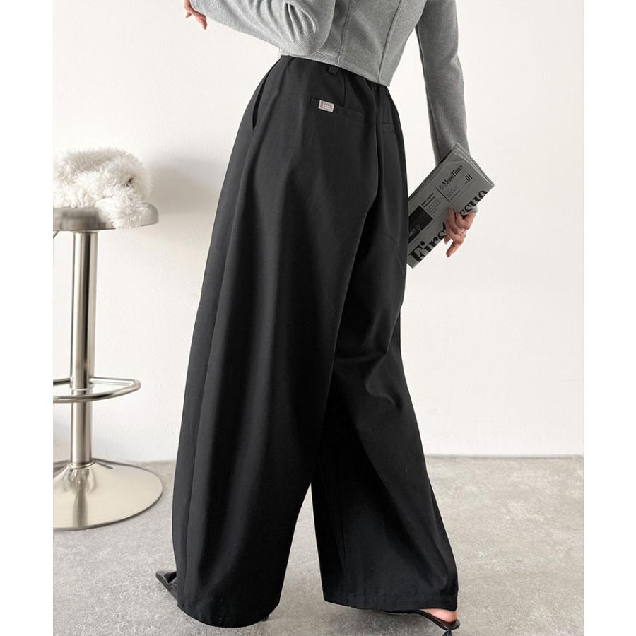 《java ジャバコラボ》 ボトムス レディース 秋冬 パンツ カーブで魅せる 抜け感 シルエット 綿 100％ コットンツイル バレル レッグ タックパンツ | classicalelf | 07