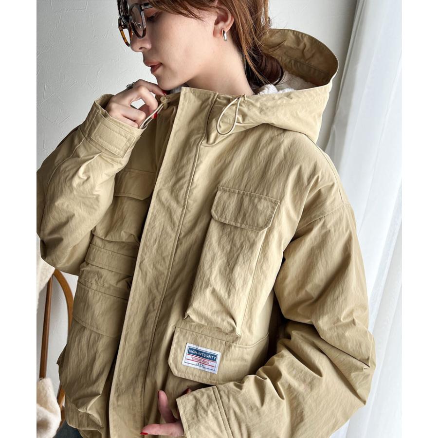 《javaジャバコラボ》 アウター マウンテンパーカー レディース ボア マンパ スタンド ドロスト 古着ライク ジップアップ パーカー ゆるっと | classicalelf | 11