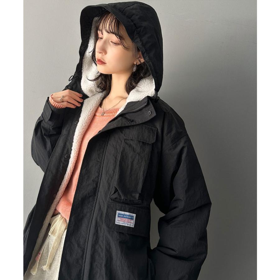 《javaジャバコラボ》 アウター マウンテンパーカー レディース ボア マンパ スタンド ドロスト 古着ライク ジップアップ パーカー ゆるっと | classicalelf | 08