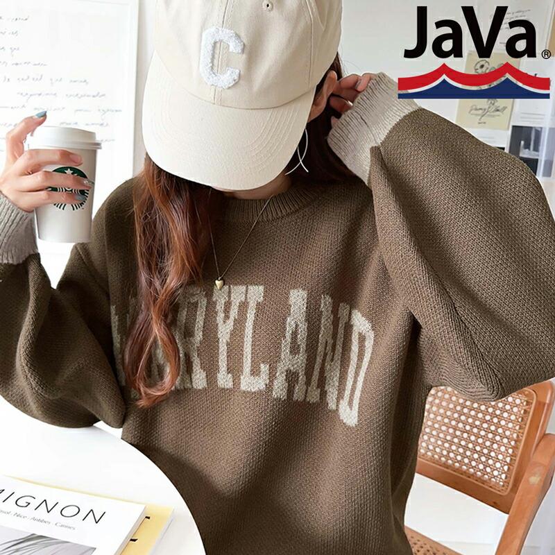 《java ジャバコラボ》 トップス ニット レディース 前後 2way MIX ヤーン バイ カラー カレッジ ロゴ ニットプルオーバー 男女兼用 ユニセックス | classicalelf | 18