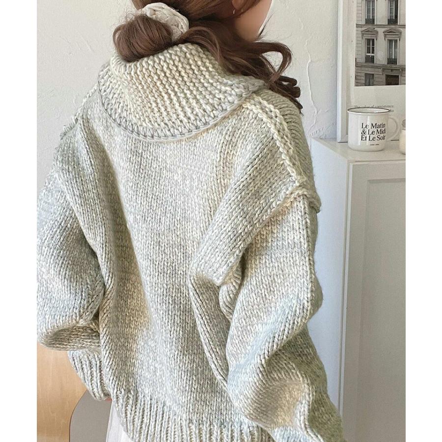 《java ジャバコラボ》 アウター ジャケット レディース ロービング カウチン ニット ブルゾン ワンポイント ロゴ 刺繍 羽織り レイヤードコーデ | classicalelf | 09