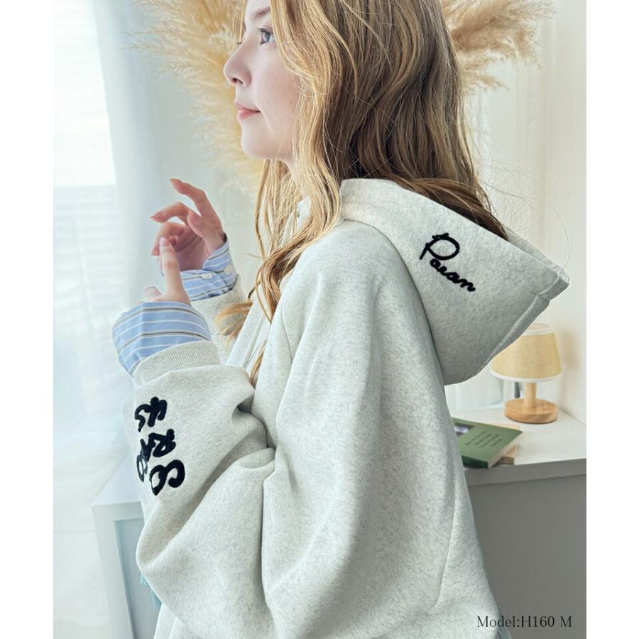 《java ジャバコラボ》 トップス パーカー レディース ランダム ロゴ 刺繍 裏起毛パーカー 男女兼用 ユニセックス メンズ ゆるっと オーバーサイズ | classicalelf | 10