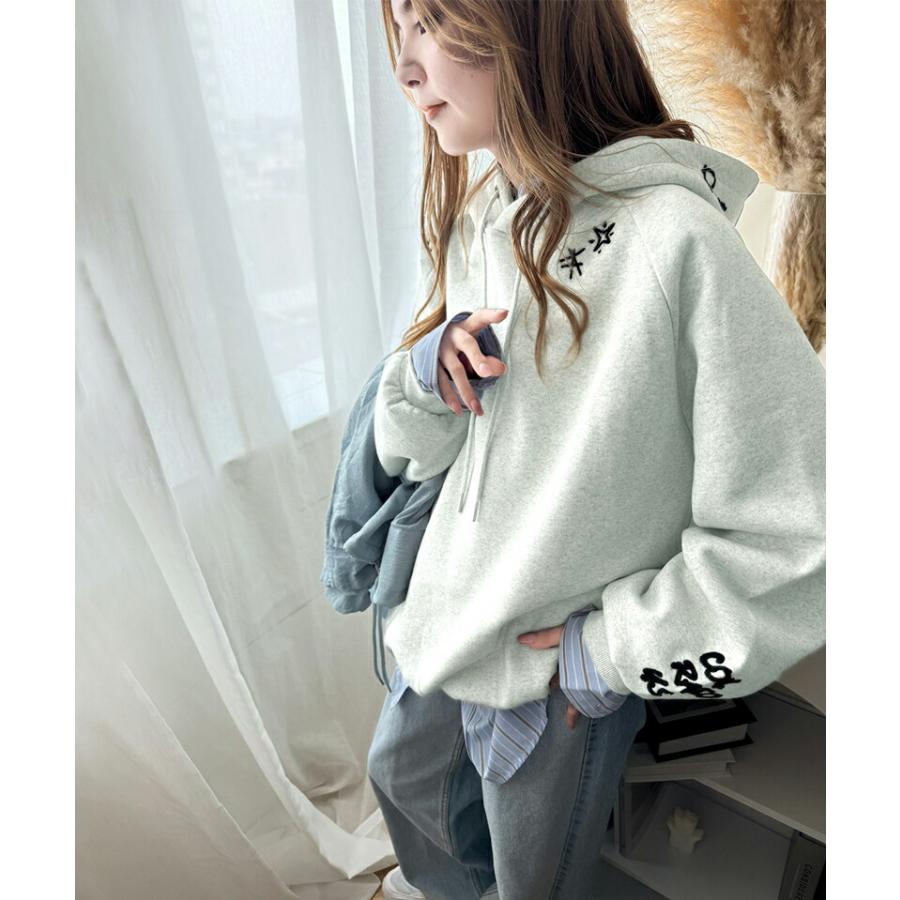 《java ジャバコラボ》 トップス パーカー レディース ランダム ロゴ 刺繍 裏起毛パーカー 男女兼用 ユニセックス メンズ ゆるっと オーバーサイズ | classicalelf | 11