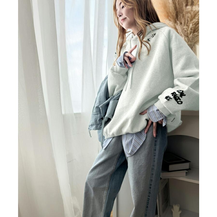 《java ジャバコラボ》 トップス パーカー レディース ランダム ロゴ 刺繍 裏起毛パーカー 男女兼用 ユニセックス メンズ ゆるっと オーバーサイズ | classicalelf | 12