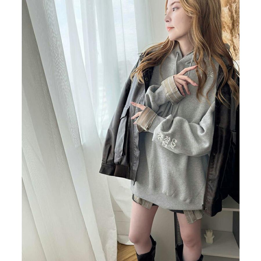 《java ジャバコラボ》 トップス パーカー レディース ランダム ロゴ 刺繍 裏起毛パーカー 男女兼用 ユニセックス メンズ ゆるっと オーバーサイズ | classicalelf | 04