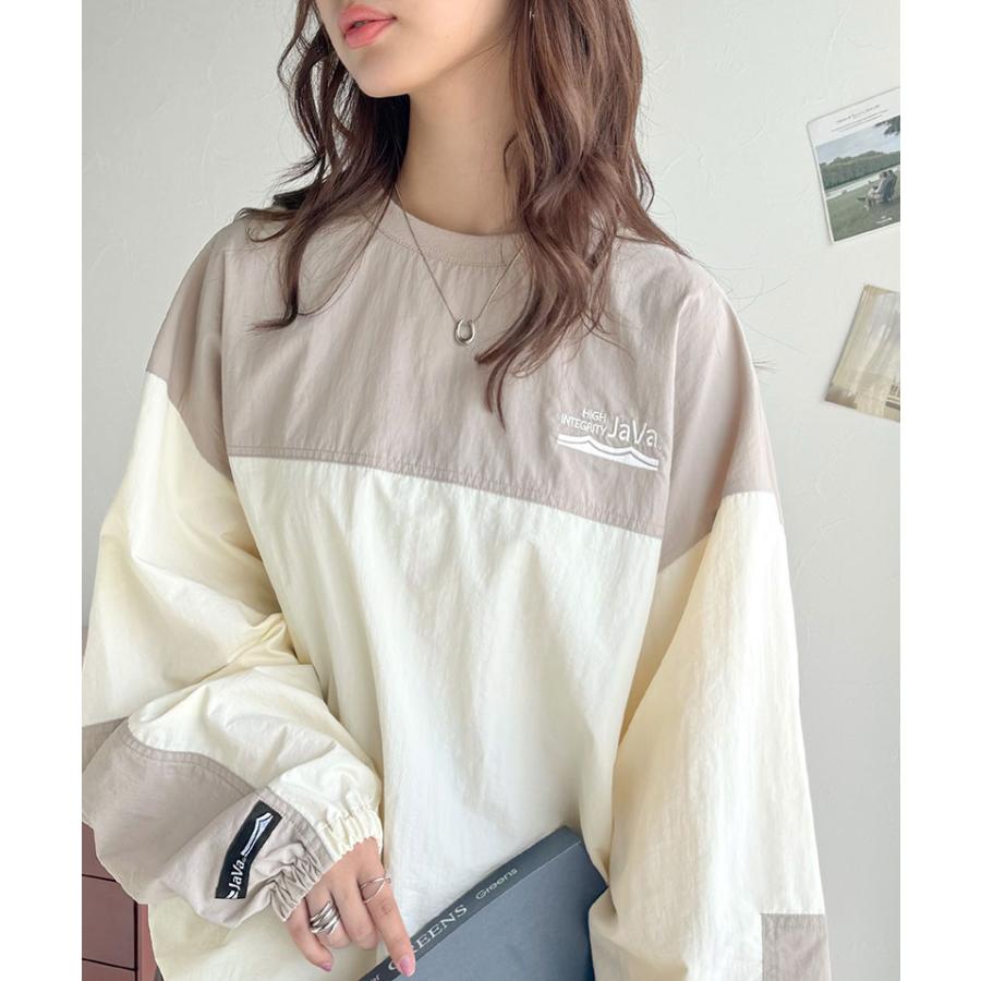 《javaジャバコラボ》 トップス Tシャツ レディース 裾 ドロスト バイカラー シアー プルオーバー ロングシーズン レイヤードコーデ ゆるっと | classicalelf | 11