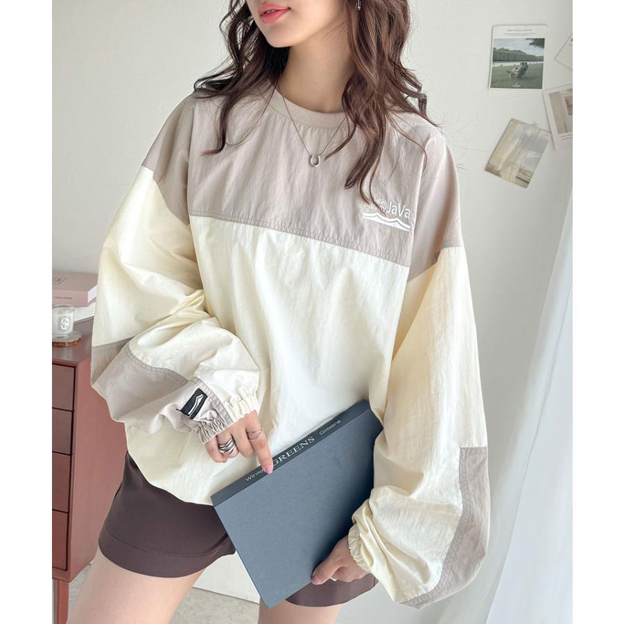 《javaジャバコラボ》 トップス Tシャツ レディース 裾 ドロスト バイカラー シアー プルオーバー ロングシーズン レイヤードコーデ ゆるっと | classicalelf | 09