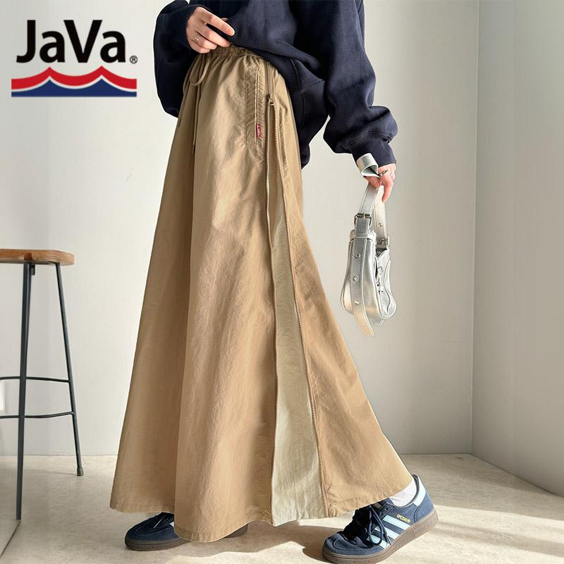 《java ジャバコラボ》 ボトムス スカート レディース スポーティー サイドジップ ナイロン ウエストゴム 高見え 女性 紐調節 スポーティー | classicalelf