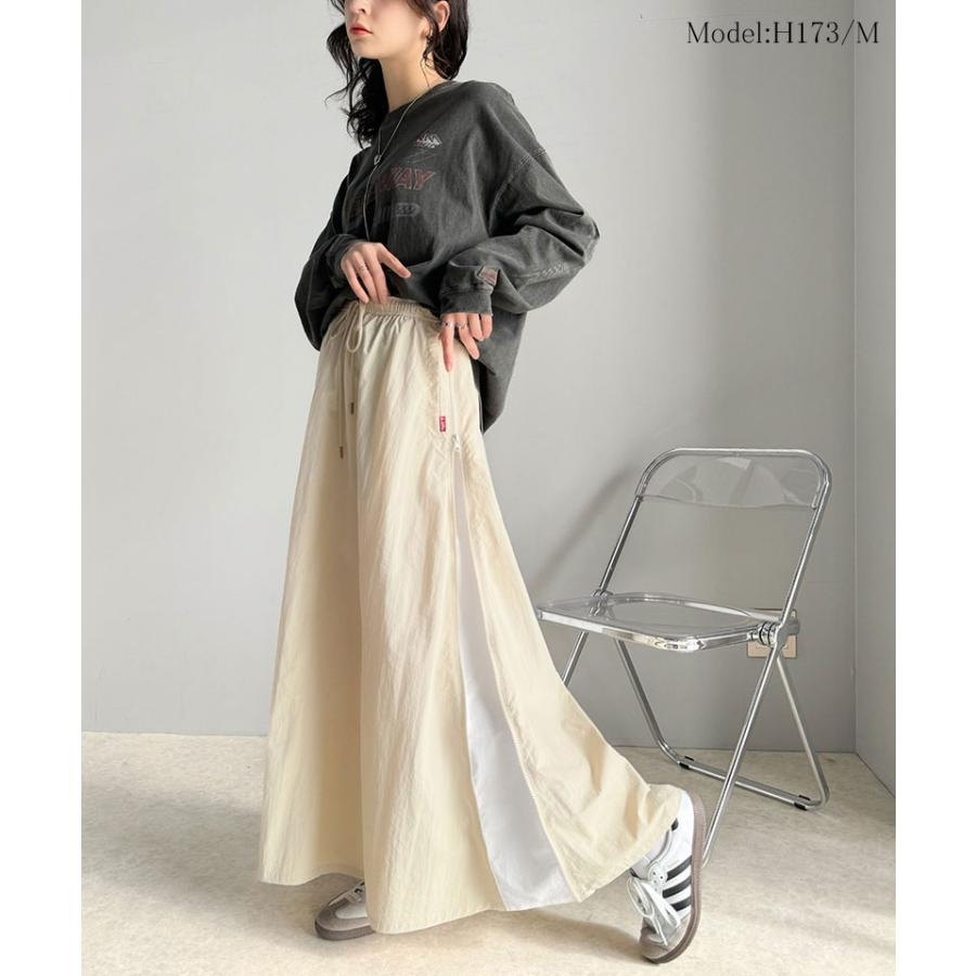 《java ジャバコラボ》 ボトムス スカート レディース スポーティー サイドジップ ナイロン ウエストゴム 高見え 女性 紐調節 スポーティー | classicalelf | 02