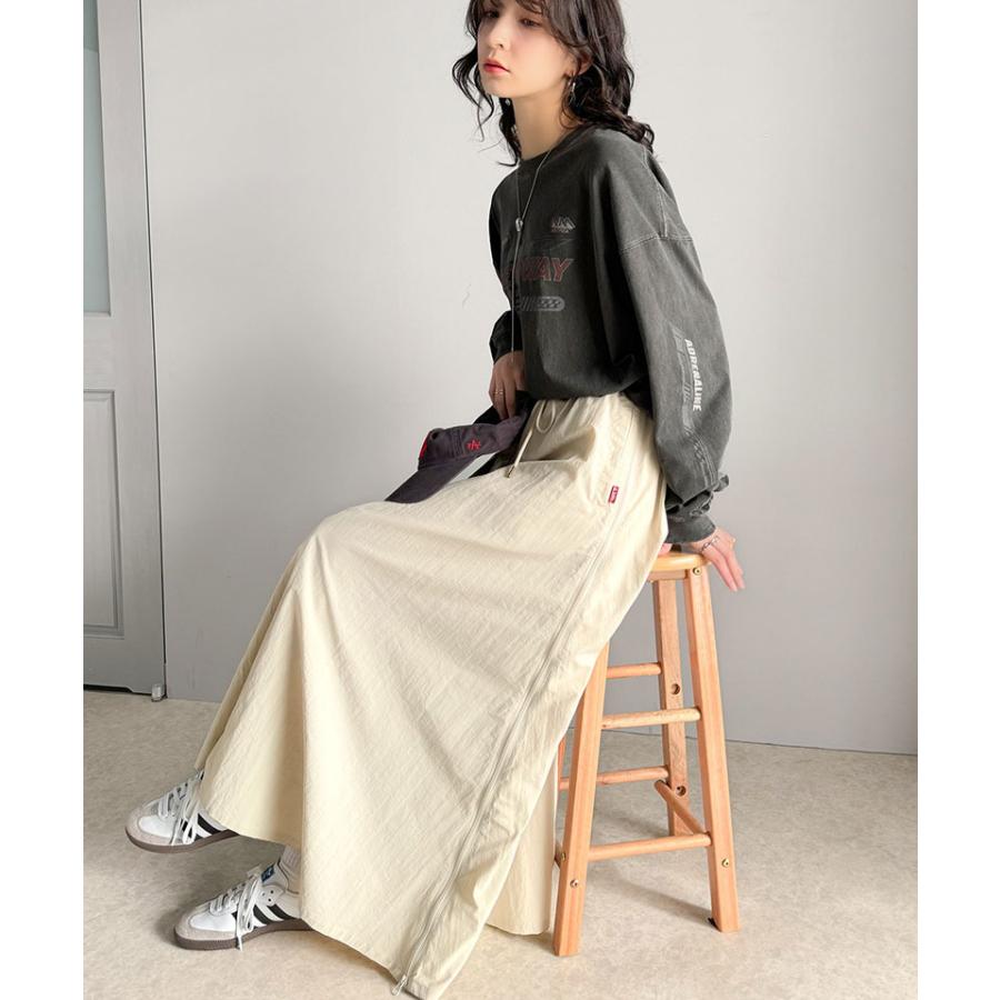 《java ジャバコラボ》 ボトムス スカート レディース スポーティー サイドジップ ナイロン ウエストゴム 高見え 女性 紐調節 スポーティー | classicalelf | 03