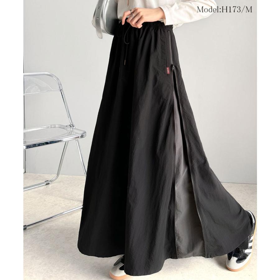 《java ジャバコラボ》 ボトムス スカート レディース スポーティー サイドジップ ナイロン ウエストゴム 高見え 女性 紐調節 スポーティー | classicalelf | 06