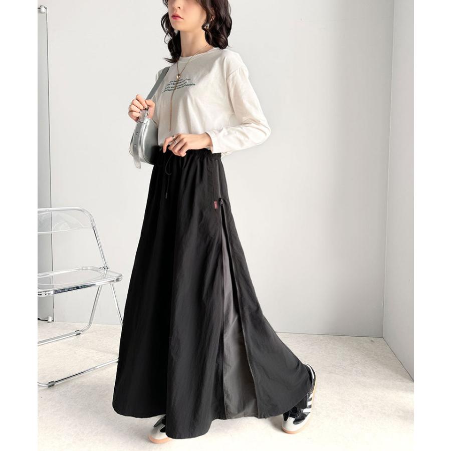 《java ジャバコラボ》 ボトムス スカート レディース スポーティー サイドジップ ナイロン ウエストゴム 高見え 女性 紐調節 スポーティー | classicalelf | 07