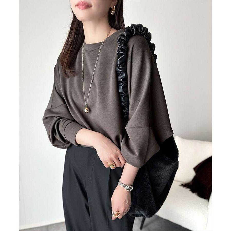 《java ジャバ コラボ》 スウェット レディース トップス ドルマン ダンボール 素材 ビッグ トレーナー 長袖 ゆるっと オーバーサイズ 大きいサイズ 秋 冬 | classicalelf | 09