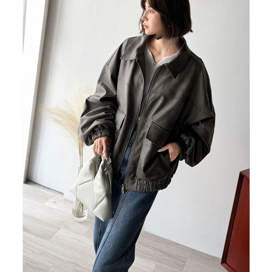 《java ジャバコラボ》 トップス アウター レディース ヴィンテージ スウェード 風 ダブル ジップ メンズ ライク ブルゾン 大きいサイズ 秋 冬 2025aw | classicalelf | 10