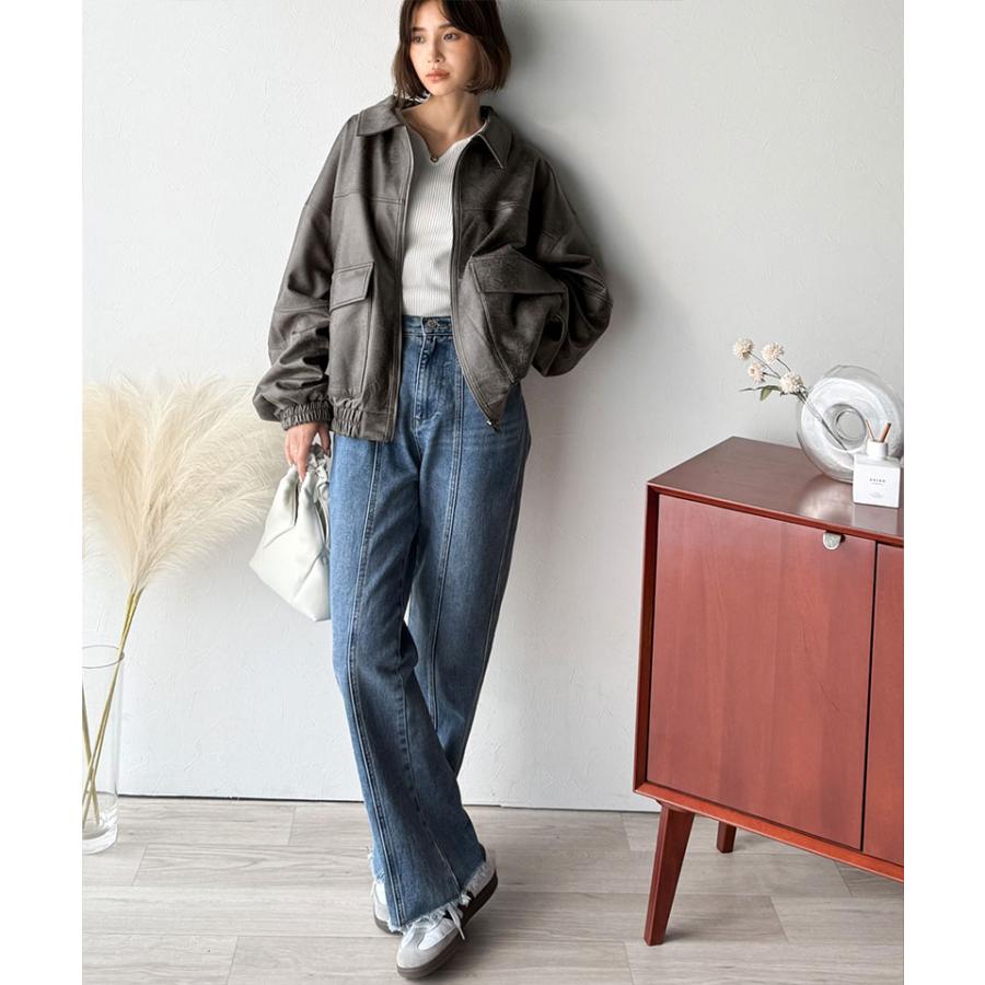 《java ジャバコラボ》 トップス アウター レディース ヴィンテージ スウェード 風 ダブル ジップ メンズ ライク ブルゾン 大きいサイズ 秋 冬 2025aw | classicalelf | 11