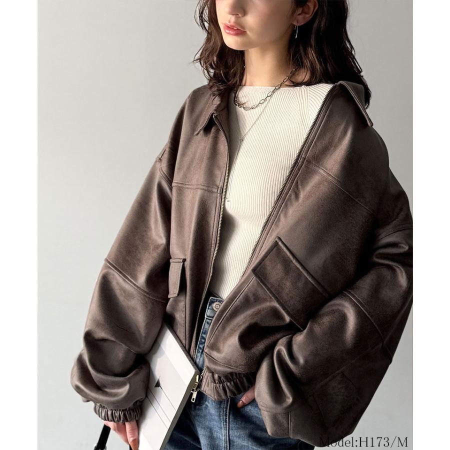 《java ジャバコラボ》 トップス アウター レディース ヴィンテージ スウェード 風 ダブル ジップ メンズ ライク ブルゾン 大きいサイズ 秋 冬 2025aw | classicalelf | 12