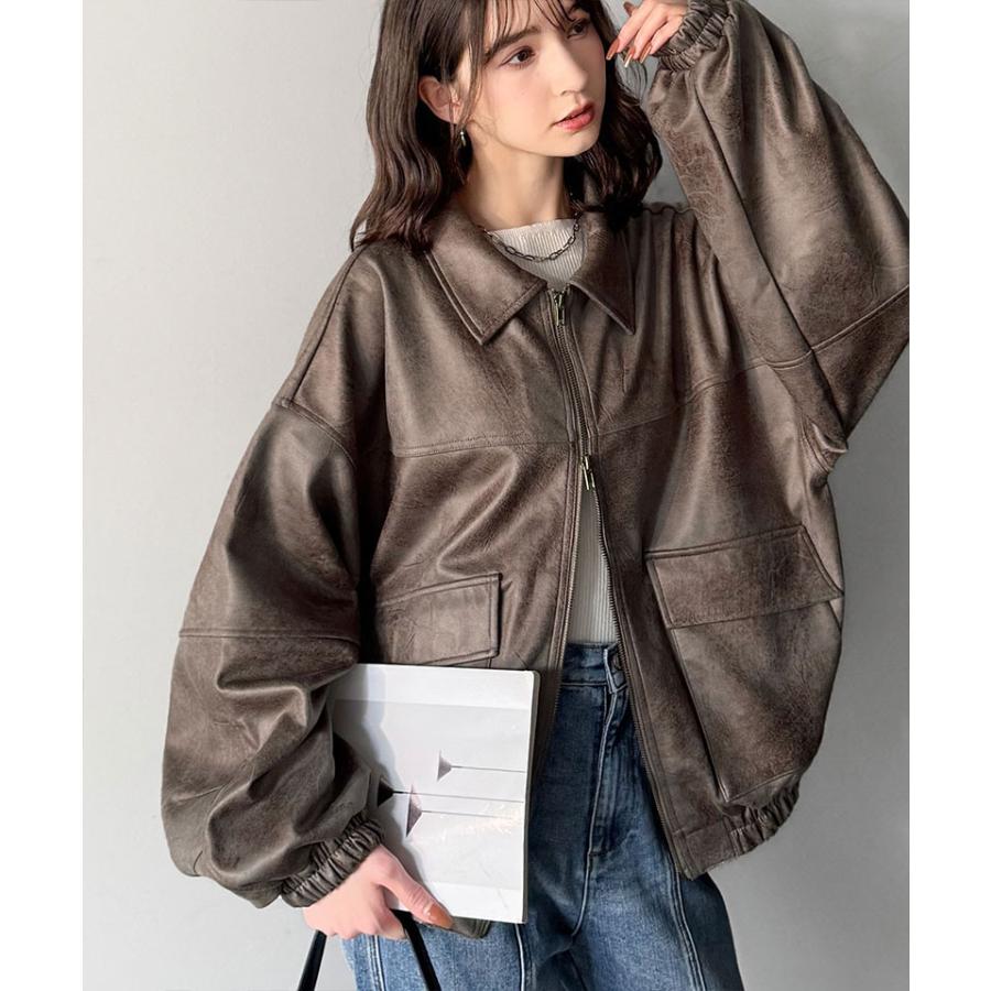 《java ジャバコラボ》 トップス アウター レディース ヴィンテージ スウェード 風 ダブル ジップ メンズ ライク ブルゾン 大きいサイズ 秋 冬 2025aw | classicalelf | 14