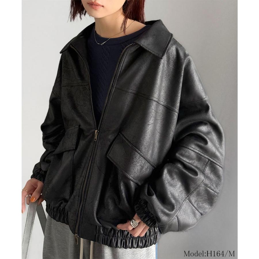 《java ジャバコラボ》 トップス アウター レディース ヴィンテージ スウェード 風 ダブル ジップ メンズ ライク ブルゾン 大きいサイズ 秋 冬 2025aw | classicalelf | 02