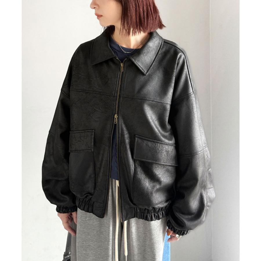 《java ジャバコラボ》 トップス アウター レディース ヴィンテージ スウェード 風 ダブル ジップ メンズ ライク ブルゾン 大きいサイズ 秋 冬 2025aw | classicalelf | 05