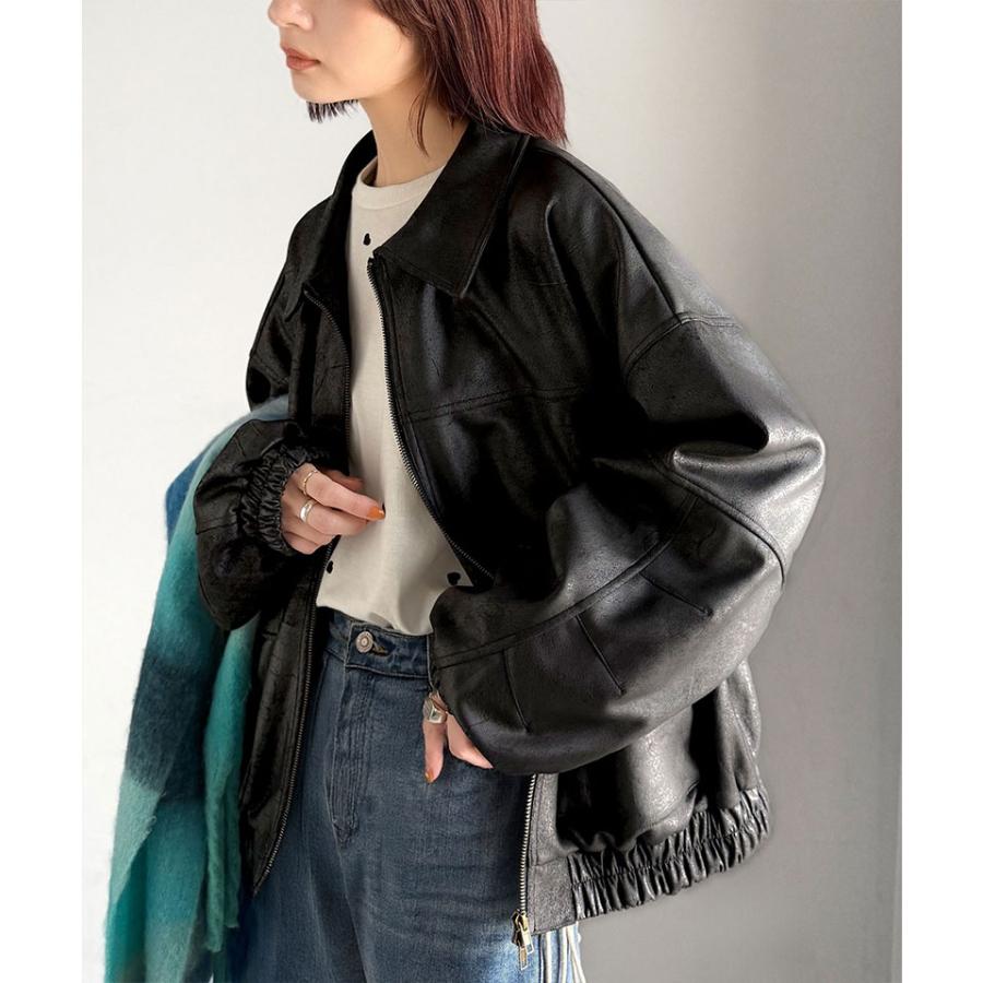 《java ジャバコラボ》 トップス アウター レディース ヴィンテージ スウェード 風 ダブル ジップ メンズ ライク ブルゾン 大きいサイズ 秋 冬 2025aw | classicalelf | 06