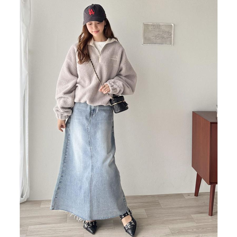 《java ジャバコラボ》スウェット レディース トップス アノラック ハーフジップ プルオーバー ボア素材 刺繍 トレンド あったか バイカラー配色 男女兼用可 | classicalelf | 15