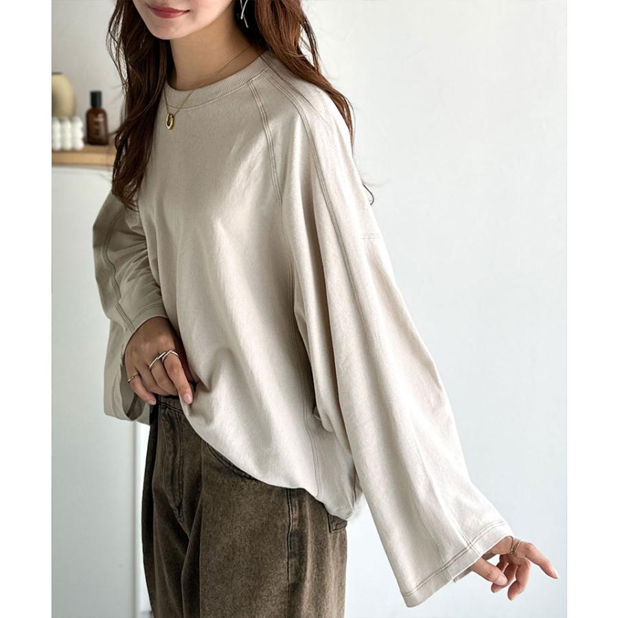 《JaVaジャバコラボ》トップス Tシャツ レディース 綿 100％ ドルマン スリーブ カット ロンTee 長袖 大きいサイズ 秋 冬 2025aw | classicalelf | 13