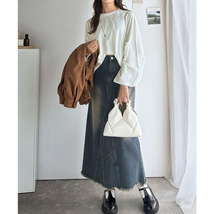 《JaVaジャバコラボ》トップス Tシャツ レディース 綿 100％ ドルマン スリーブ カット ロンTee 長袖 大きいサイズ 秋 冬 2025aw | classicalelf | 03