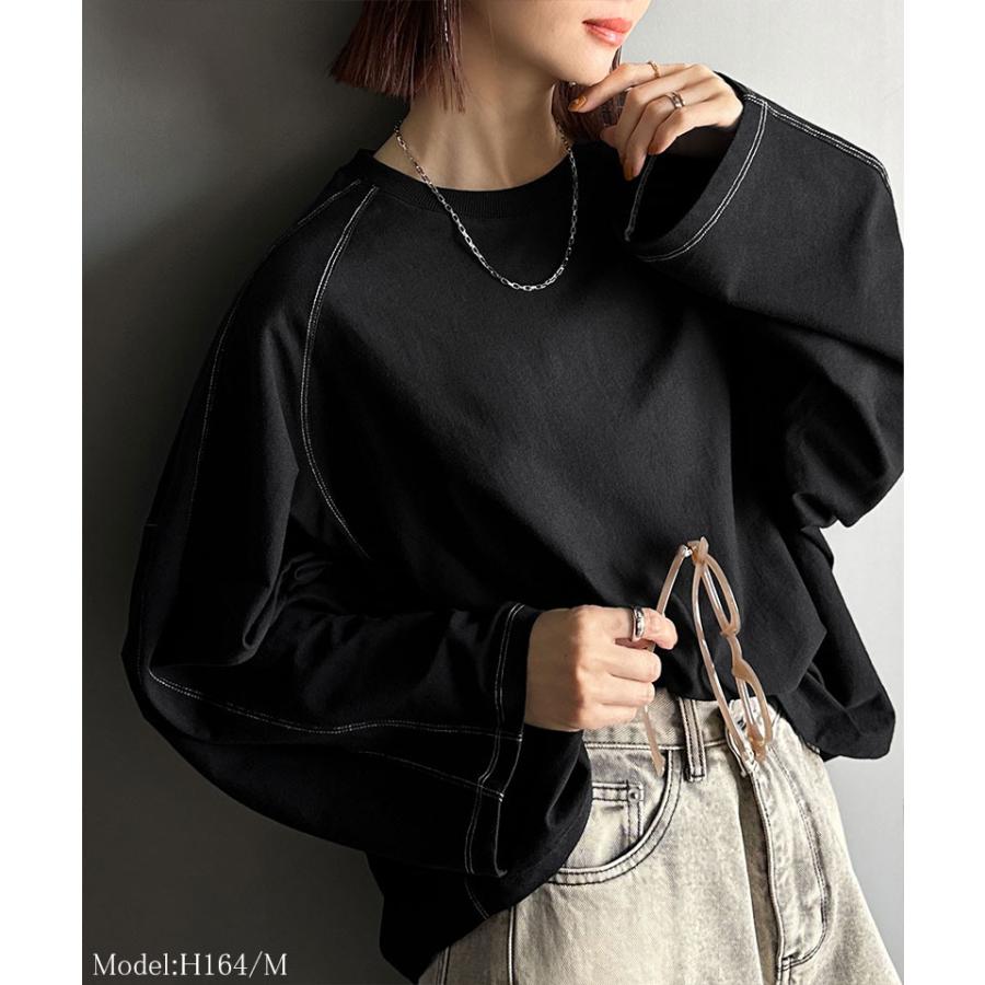 《JaVaジャバコラボ》トップス Tシャツ レディース 綿 100％ ドルマン スリーブ カット ロンTee 長袖 大きいサイズ 秋 冬 2025aw | classicalelf | 05