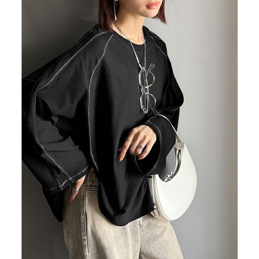 《JaVaジャバコラボ》トップス Tシャツ レディース 綿 100％ ドルマン スリーブ カット ロンTee 長袖 大きいサイズ 秋 冬 2025aw | classicalelf | 07