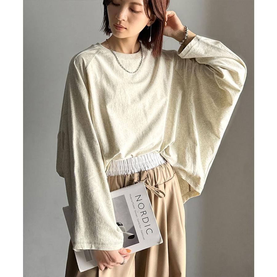 《JaVaジャバコラボ》トップス Tシャツ レディース 綿 100％ ドルマン スリーブ カット ロンTee 長袖 大きいサイズ 秋 冬 2025aw | classicalelf | 09