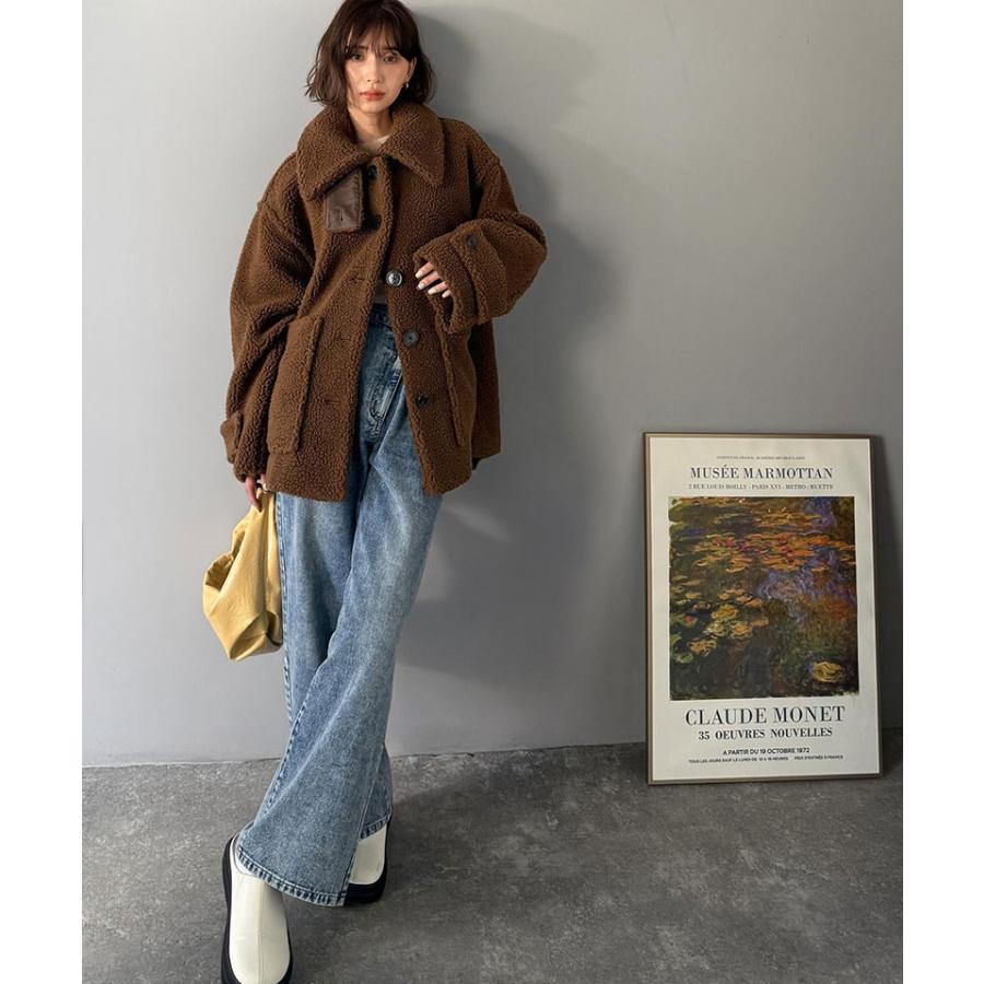 《java ジャバコラボ》ブルゾン レディース 大きいサイズ アウター ボア ショートブルゾン 大きめポケット ゆったりシルエット 保温性 実用性 | classicalelf | 14