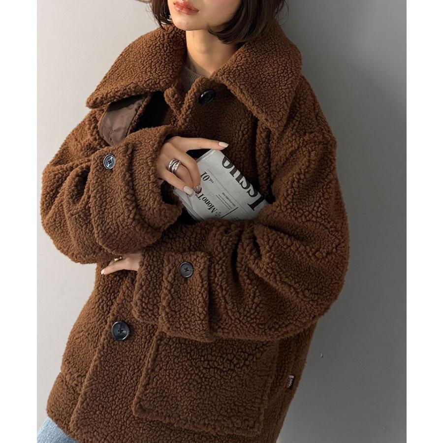 《java ジャバコラボ》ブルゾン レディース 大きいサイズ アウター ボア ショートブルゾン 大きめポケット ゆったりシルエット 保温性 実用性 | classicalelf | 15